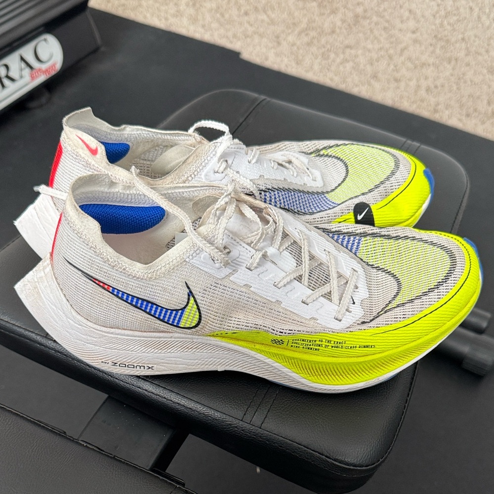 Nike White Neon Yellow Blue‎ Running Shoes